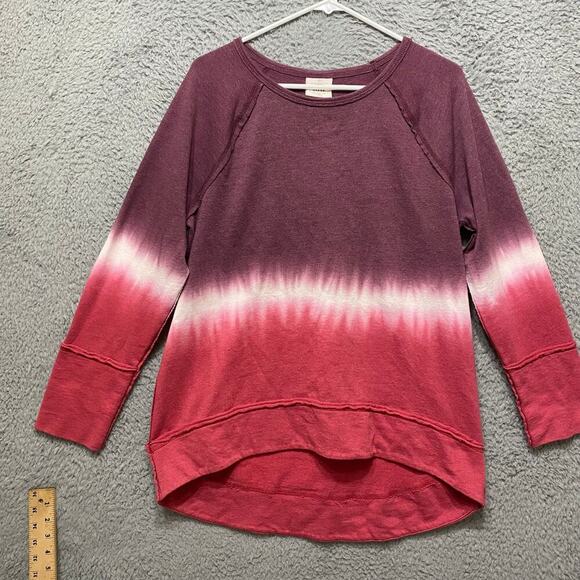 Knox Rose womens L tie dye sweater pink round neck colorful flowy oversized - Picture 2 of 8